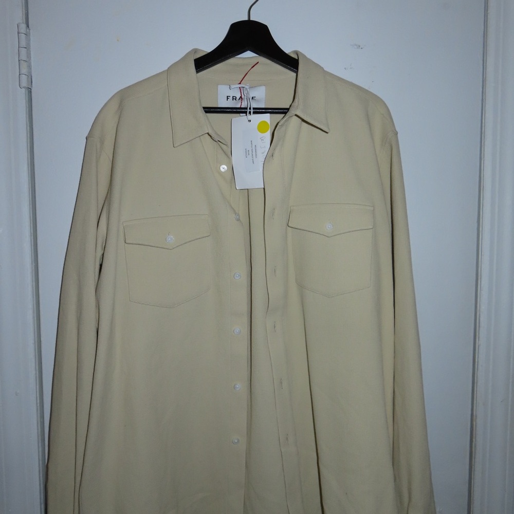 FRAME Beige Button-Up Shirt